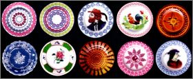 Assiettes anciennes - 10 F�ves brillantes - Alcara - 2005