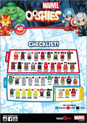 Marvel - Series 1 - 40 Figurines - Ooshies  - Headstart 2016