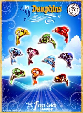 Les Dauphins - 10 F�ves en verre Clamecy Colas - 2016
