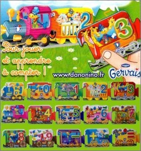 Train Puzzle Danonino magnets Gervais Danone - France - 2009