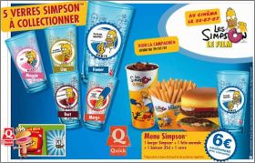 Les Simpson Le Film - 5 verres � collectionner - Quick 2007