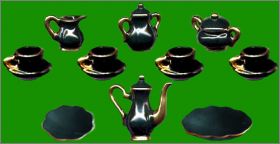 Faience de Lorraine I - 10 F�ves (bleu et or) Cadoland 2008