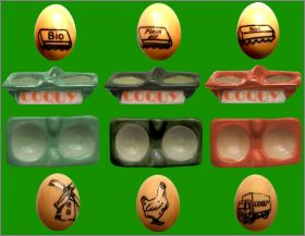 Oeufs et supports - 9 F�ves Brillantes - Oeufs Coquy - 2013