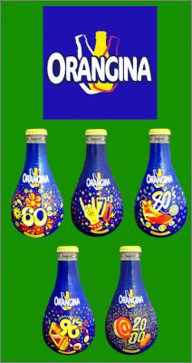 5 Bouteilles en verre:  60, 70, 80, 90, 2000 Orangina - 2019