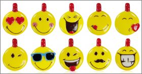 Smiley pendentifs sculpt�s - 10 f�ves brillantes Alcara 2020
