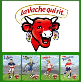 Football - 4 magnets La Vache qui rit Portions 2012 Belgique
