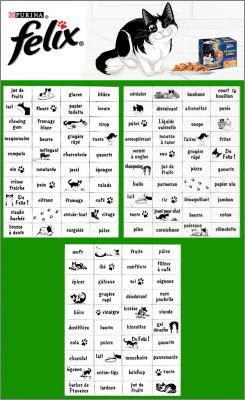 Liste de courses - 3 planches de Magnets F�lix (Purina) 2009