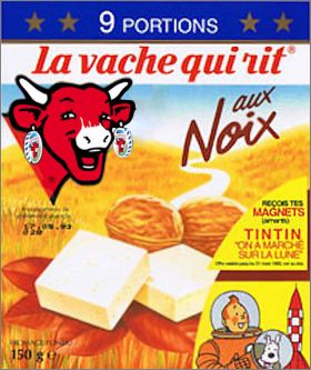 Tintin On a march� sur la lune 2 magnets La Vache qui rit