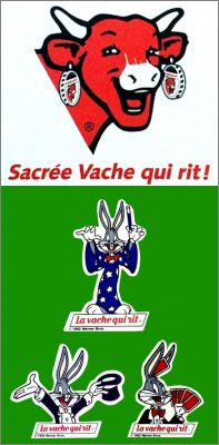 Bugs Bunny magicien -  3 magnets La Vache qui rit - 1992