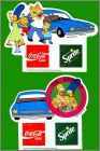 The Simpsons - 2 magnets - Coca-Cola & Sprite - 1993