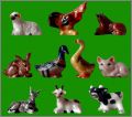 Animaux de la ferme - 10 Fves brillantes - Wietzel - 1996