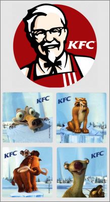 Age de Glace 2 - 4 Magnets - KFC - 2006