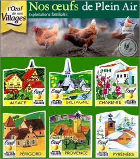 Rgions de France - 6 Magnets - l'uf de nos Villages - 2009