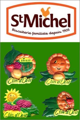 Clin d'Oeil - 4 Magnets - Biscuits St Michel - 1992
