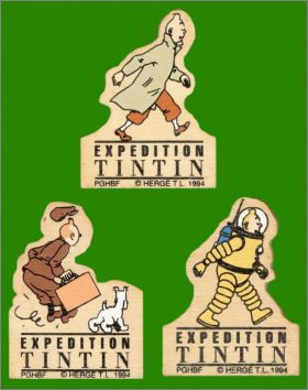 Expdition Tintin - 3 Magnets en bois - 1994