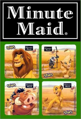Le Roi Lion - 4 Staks ( magnets) - Minute Maid - 1994