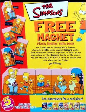 The Simpsons - 5 magnets - Kellogg's - 2003 - UK