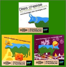 Dites Cheese aux Fromages  A.O.C d'Auvergne 3 Magnets 2015