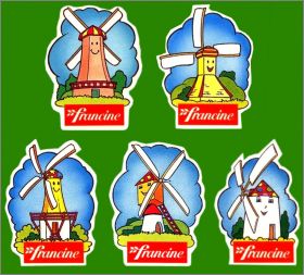 Moulins - 5 magnets - Francine - 2002