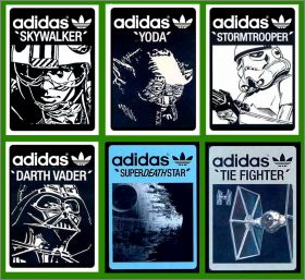 Star Wars - 6 magnets (Bords blancs ou noirs) - Adidas 2010