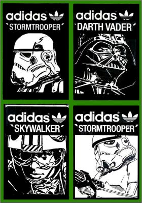 Star Wars - 4 magnets (Fond noir) - Adidas - 2010