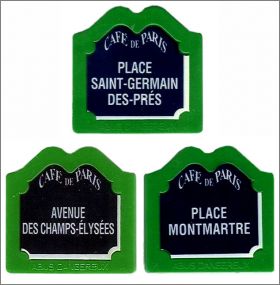 Plaques de rues - 3 Magnets - Caf de Paris - 1990