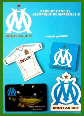 1 Planche de 4 magnets - Olympique de Marseille - 2020 2021