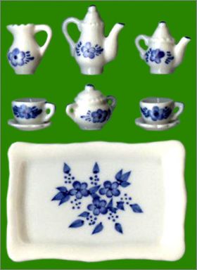 Feve porcelaine – Fève des Rois Bleu Ming – Série complète de Fève