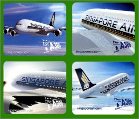 First to fly A380 in - 4 Magnets - Singapore Airlines - 2006