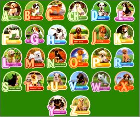 Alphabet Puppies - 26 Magnets Danone Kostici - 2012 Tchquie