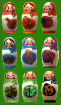 Poupes Russes - 9 Fves Brillantes (filet or) HEP 2015