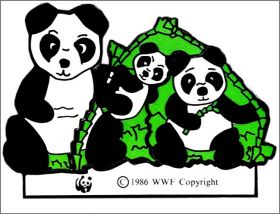Pandas - 4 Magnets puzzle - WWF  -  1986