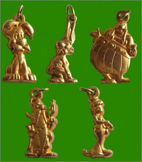 Astrix en or - 5 Fves pendentifs dores - Arguydal - 1988