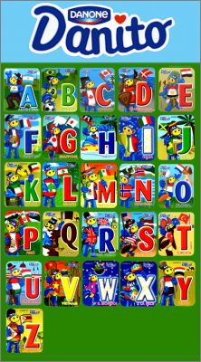 Alphabet Drapeaux - Magnets Danito  Danone - 2009 - Italie