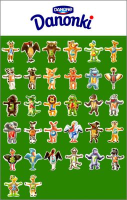 Animaux d'Afrique - Magnets Danonki - Danone - 2009 Pologne