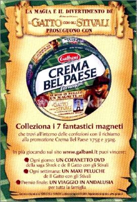 Il Gatto Con Gli Stivali - 7  Magnets Galbani - 2012 Italie