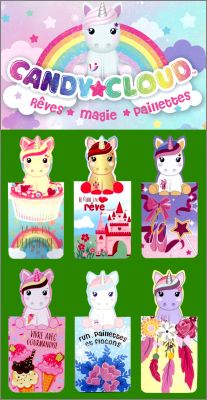 Licornes - 6 Magnets (Marque-pages) Candy Cloud - 2020