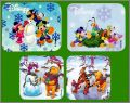 Mickey et Winnie - 4 mini magnets - Disney - 2009