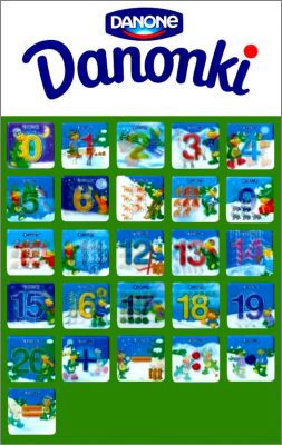 Chiffres hiver - 26 Magnets - Danonki Danone - 2008 Pologne