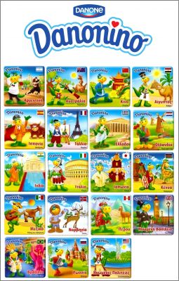 Pays - 19 Magnets Danonino Danone - 2010 - Grce
