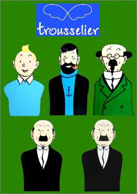 Tintin - Personnages - 5 Magnets - Trousselier - 1993