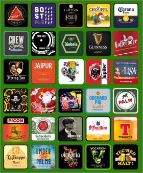 Sous-bocks srie N1 (marques de bires) 30 Magnets - 2022