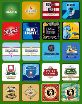 Sous-bocks srie N2 (marques de bires) 20 Magnets - 2022