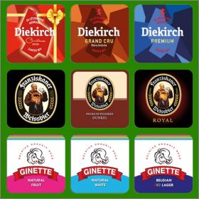 Sous-bocks srie N3 (marques de bires) 9 Magnets - 2022