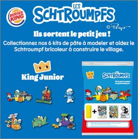 Les Schtroumpfs - 6 kits de pâte à modeler Burger king 2022 Animations