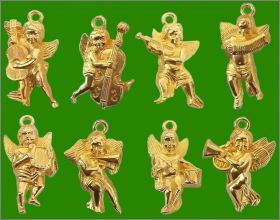 Les Anges Musiciens - 8 Fves pendentifs (mtal dor) 2014