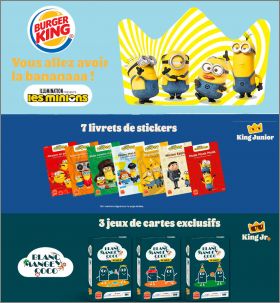 Les Minions - 7 livrets + 3 jeux de cartes Burger king 2023