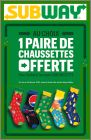 Sub Raclette = 5 paires de Chaussettes offertes Subway 2023
