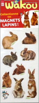 Lapins - 1 planche de 9 Magnets - Wakou (Milan) - 2019