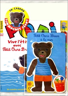 Petit Ours Brun  la mer - 1 Magnet Popi Bayard 2019